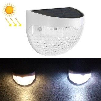 N760B 6 LEDs Outdoor Solar Water Drop Two-color Fence Light(White Shell)