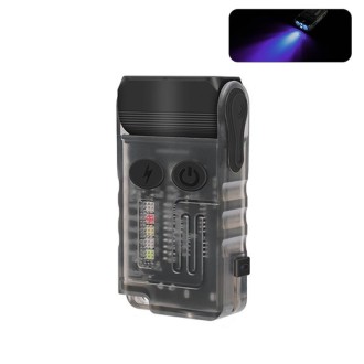 V20 Portable Keychain Light Rechargeable Bright Mini Flashlight(Black Purple Light)