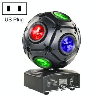 VX-M015 LED Crystal Magic Ball Highlight Beam Light Dormitory Dance Atmosphere Stage Light, US Plug(Black)