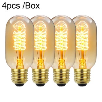 4pcs /Box T45 LED Lamp Fixture Illuminator Vintage Lights, Power: 120V 25W(Spiral Gold)