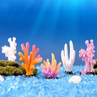 10 PCS Simulation Resin Coral Aquarium Fish Tank Small Ornaments, Colour: No. 5 White