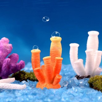 10 PCS Simulation Resin Coral Aquarium Fish Tank Small Ornaments, Colour: No. 5 White