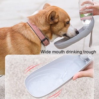 Dog Go Out Water Bottle Pet Water Fountain Foldable Portable Water Cup(Orange)