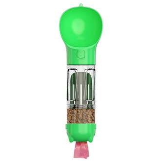 3 in 1 Leakproof Outdoor Dog Water Fountain Portable Pet Drinking Bottle, Size: 300ml+Food Box(Green)