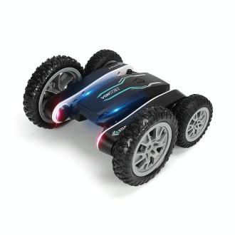 1:24 2.4G Flowering Stunt Car RC Double Deformation Remote Control Car Twisting Rotating Toy Car(Black)