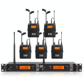 XTUGA RW2080 UHF Wireless Stage Singer In-Ear Monitor System 5 BodyPacks(EU Plug)