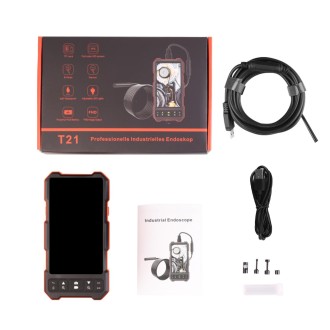 T21 4.5 inch IPS Color Screen 7.9mm Dual Camera Split Hard Cable Industrial Endoscope, Length:1m(Black Red)