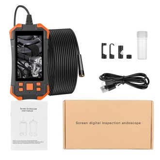 T20 4.3 inch IPS Screen 3.9mm Single Camera IP67 Waterproof Hard Cable Digital Endoscope, Length:2m(Black Orange)