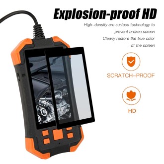 T20 4.3 inch IPS Screen 3.9mm Single Camera IP67 Waterproof Hard Cable Digital Endoscope, Length:2m(Black Orange)