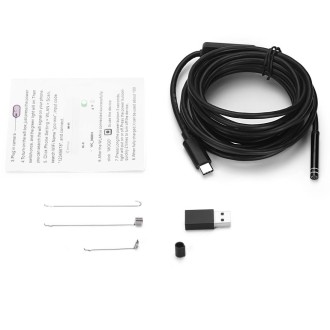 AN97 USB-C / Type-C Endoscope Waterproof IP67 Tube Inspection Camera with 8 LED & USB Adapter, Length: 5m, Lens Diameter: 7mm