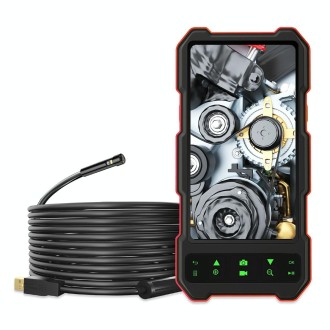 T21 4.5 inch IPS Color Screen 7.9mm Triple Camera Split Hard Cable Industrial Endoscope, Length:2m(Black Red)