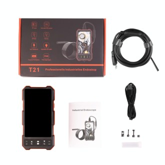 T21 4.5 inch IPS Color Screen 5.5mm Dual Camera Split Hard Cable Industrial Endoscope, Length:5m(Black Red)