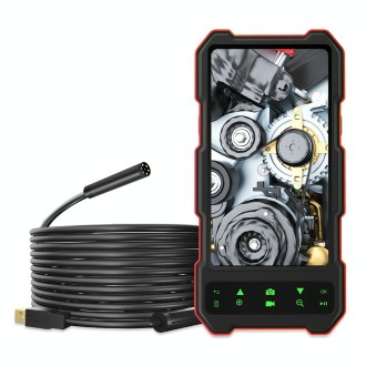 T21 4.5 inch IPS Color Screen 8mm Single Camera Split Hard Cable Industrial Endoscope, Length:5m(Black Red)