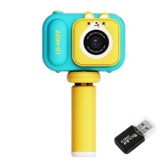 2.4 Inch IPS Screen 48MP Dual Lens Kids Digital Camera Mini Video Camera With 64G TF Card Blue Fox 