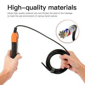 T20 4.3 inch IPS Screen 7.9mm Triple Camera IP67 Waterproof Hard Cable Digital Endoscope, Length:1m(Black Orange)