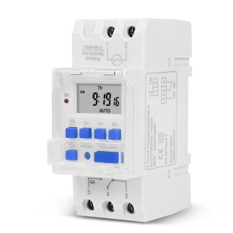  SINOTIMER TM919A-4 12V 16A Din Rail Mount Digital Timer Switch Microcomputer Weekly Programmable Time Relay Control