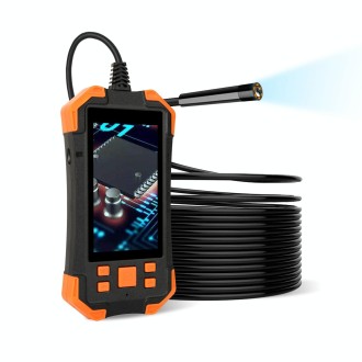 T20 4.3 inch IPS Screen 7.9mm Triple Camera IP67 Waterproof Hard Cable Digital Endoscope, Length:10m(Black Orange)