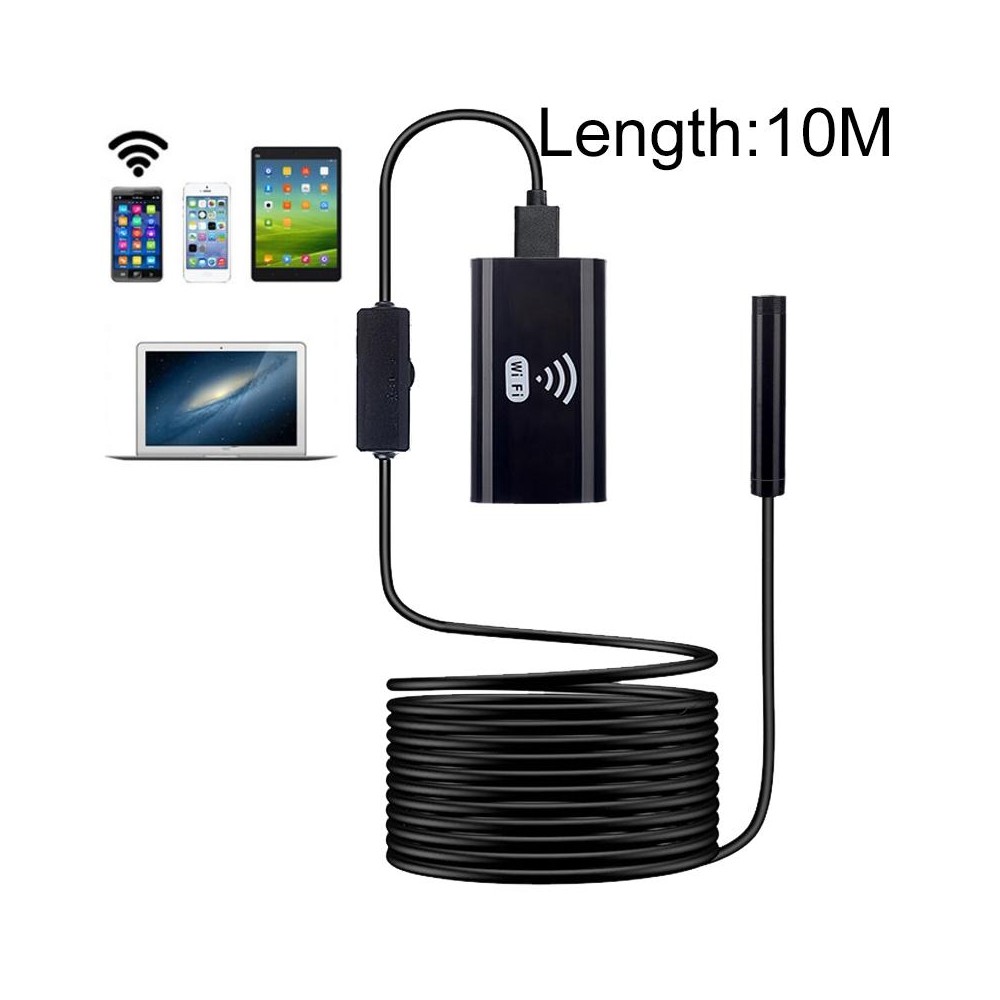 F99 HD Mobile Phone Endoscope, 8mm Waterproof Pipe Endoscope, Wifi Version, Flexible Cord, Length: 10m (Black)