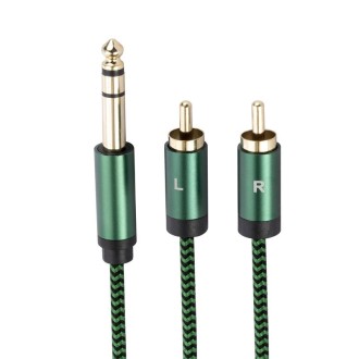 6.35mm Male to Dual RCA Female Audio Adapter Cable, Length:0.5m(Green)