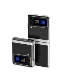 For Samsung Galaxy Z Flip4 Electroplating Transparent Shockproof Phone Case(Silver)