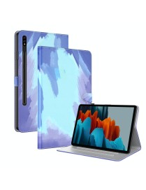 For Samsung Galaxy Tab S8+ / Tab S7+ Watercolor Pattern Flip Leather Tablet Case(Winter Snow)