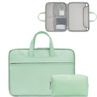 Baona BN-Q006 PU Leather Full Opening Laptop Handbag For 11/12 inches(Mint Green+Power Bag)