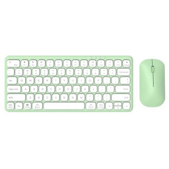 B087 2.4G Portable 78 Keys Dual Mode Wireless Bluetooth Keyboard And Mouse, Style: Keyboard Mouse Set Green