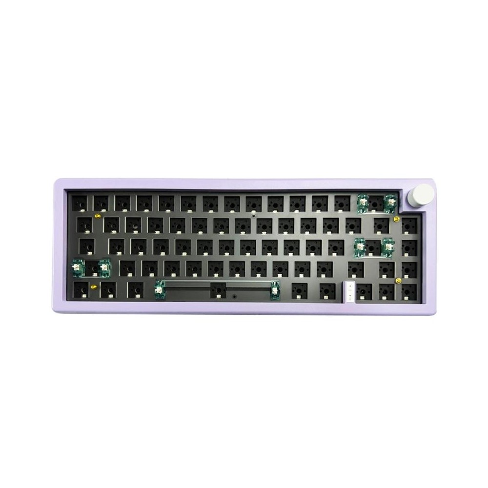 67 Keys Three-mode Customized DIY With Knob Mechanical Keyboard Kit Supports Hot Plug RGB Backlight, Color: Purple