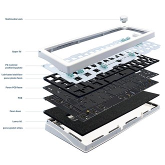 67 Keys Three-mode Customized DIY With Knob Mechanical Keyboard Kit Supports Hot Plug RGB Backlight, Color: Purple