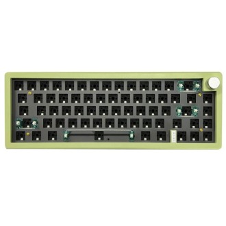 67 Keys Three-mode Customized DIY With Knob Mechanical Keyboard Kit Supports Hot Plug RGB Backlight, Color: Green