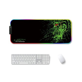 350x900x4mm F-01 Rubber Thermal Transfer RGB Luminous Non-Slip Mouse Pad(Brontosaurus)