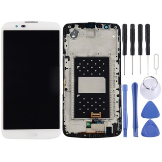 TFT LCD Screen for LG K10 Digitizer Full Assembly with Frame (White)