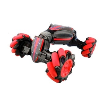 Gesture Sensing Remote Control Twisting Car Light Music Deformation Car Drift Traverse Dance Off-road Stunt Car(Red)