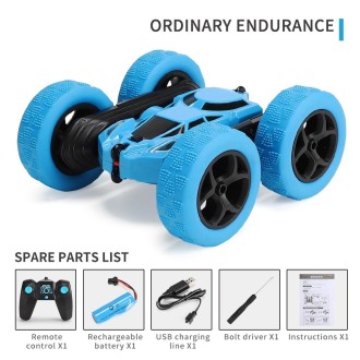 1:24 Double-Sided Stunt Car Rotating Tumbling And Twisting Stunt Car RC Climbing Children Remote Control Car(Sky Blue)