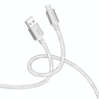 hoco BX95 Vivid 2.4A USB to Micro USB Silicone Charging Data Cable(Silver)