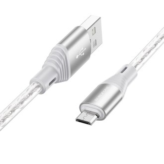 Borofone BX96 USB to Micro USB Silicone Charging Data Cable, Length: 1m(Grey)