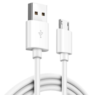 2.4A USB Male to Micro USB Male Interface Charge Cable, Length: 1m(White)