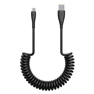 3A Micro USB Spring Charging Data Cable(Black)