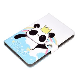 For 7 inch Universal Tablet PC Colored Drawing Pattern Horizontal Flip PU Leather Case with Holder & Card Slot(Crown Panda)