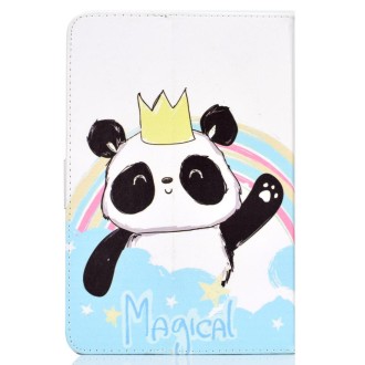 For 7 inch Universal Tablet PC Colored Drawing Pattern Horizontal Flip PU Leather Case with Holder & Card Slot(Crown Panda)