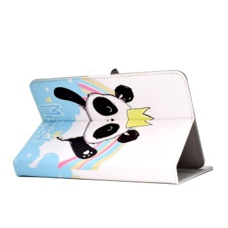 For 7 inch Universal Tablet PC Colored Drawing Pattern Horizontal Flip PU Leather Case with Holder & Card Slot(Crown Panda)