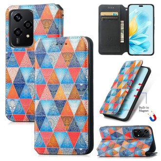 For Honor 200 Lite CaseNeo Colorful Magnetic Leather Phone Case(Rhombus Mandala)