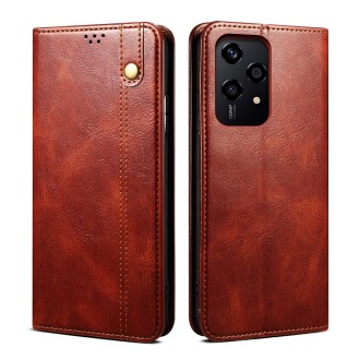 For Honor 200 Lite 5G Global Oil Wax Crazy Horse Texture Leather Phone Case(Brown)