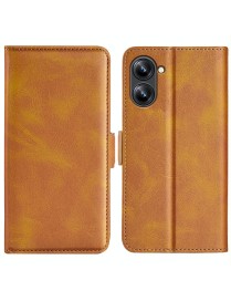 For Realme 10 4G Dual-side Magnetic Buckle Horizontal Flip Leather Phone Case(Yellow)