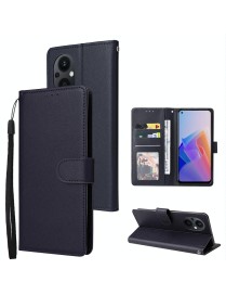 For OPPO A96 5G / Reno7 Z / Reno8 Z Multifunctional 3 Card Slots Leather Phone Case(Navy Blue)