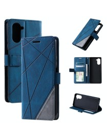 For Realme 10 Pro 5G Skin Feel Splicing Horizontal Flip Leather Phone Case(Blue)