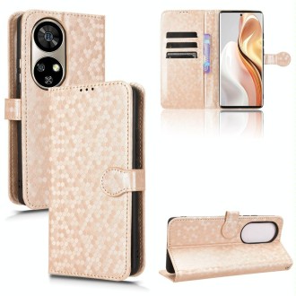 For Ulefone Note 17 Pro Honeycomb Dot Texture Leather Phone Case(Gold)