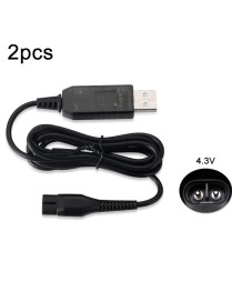 2pcs A00390 4.3V USB Charger Power Cord for PHILIPS Shaver RQ310 S510 YQ300 S100