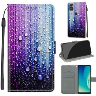 Voltage Coloured Drawing Magnetic Clasp Horizontal Flip PU Leather Case with Holder & Card Slots For ZTE Blade A7s 2020(C05 Purp