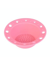Beauty Tools Silicone Brush Tray Makeup Brush Special Cleaning Bowl(Pink)